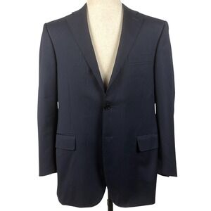 Canali 2Pc Navy Pinstripe Wool Suit Mens 42R Jacket 36 Trousers Made in Italy